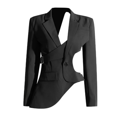 Asymmetric Cutout Blazer