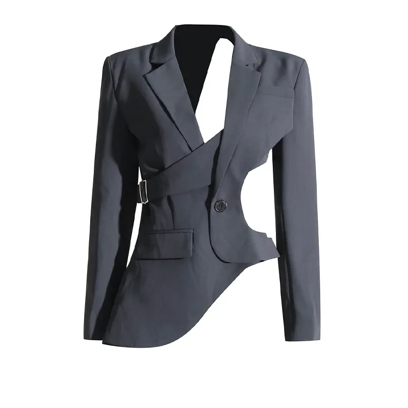 Asymmetric Cutout Blazer