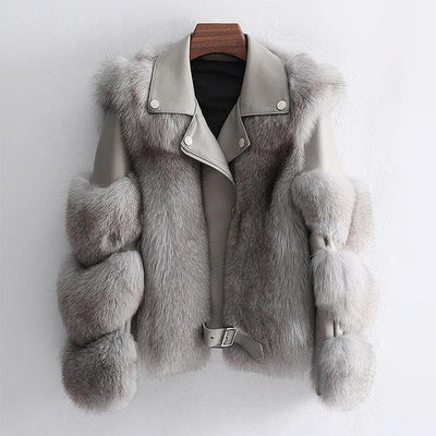 Luxury Leather Fur Jacket
