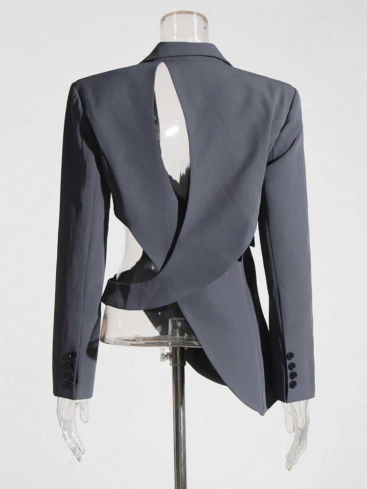 Asymmetric Cutout Blazer