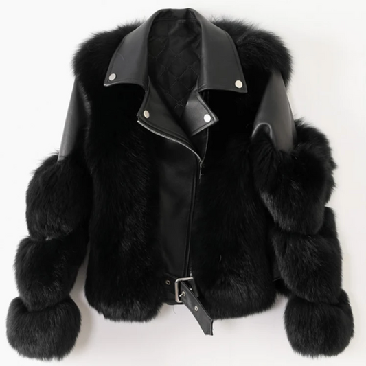 Luxury Leather Fur Jacket