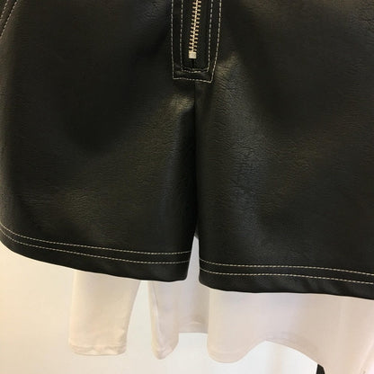 Fleur Leather Shorts