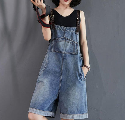 Short Denim Jumpsuit