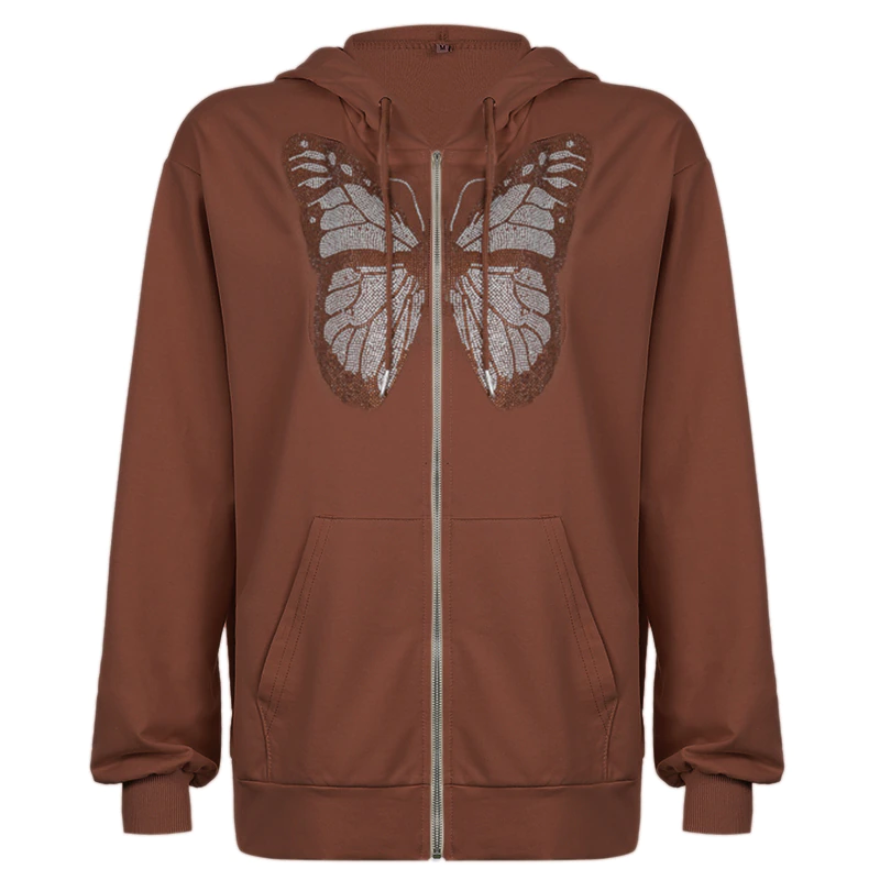 Rhinestone Butterfly Pullover