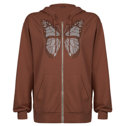 Rhinestone Butterfly Pullover